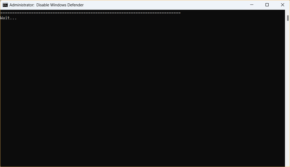 Disable Defender via cmd